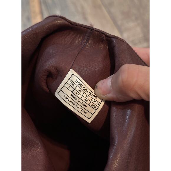 UGG Women’s Ravenna Brown Leather Over The Knee Wedge Boot Size 9 - Picture 6 of 12